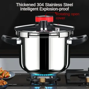 5L/6L 304 Stainless Steel Pressure Cooker Cookware Quickly Safety Cooking Kitchen Cooking Pot for Family Home Camping Outdoor